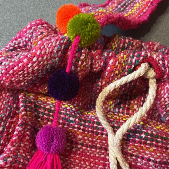 Handmade, Up-Cycled Mexican Poncho Tote - Picture 3 of 8